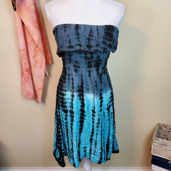 Beach By Exist Other - *Beach By Exist Sm Blue Tie Dye Swim CoverUp Dress